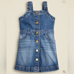 CREWCUTS DENIM GIRL'S OVERALL MINI DRESS. SIZE 10.